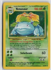 Venusaur 15/102 Holo Rare Base Set Unlimited Pokemon Heavily Played picture