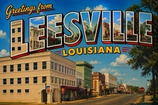 Greetings from Leesville, Louisiana MODERN Postcard Large Letter C599 picture