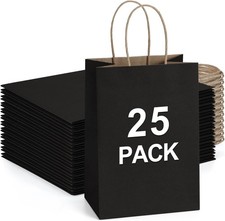 Bags with Handles 5.25x3x8 Inch Small Black 25 Pack picture