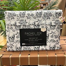 RACHEL ZOE Halloween Skull 4pc King Sheet picture