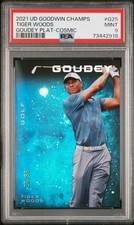 Upper Deck 2021 Goodwin Champions Goudey Tiger Woods #G25 Plat Cosmic /99 PSA 9 picture