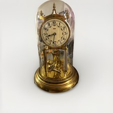 Kundo Anniversary Torsion Clock Mechanical Gold Tone Glass Dome Arabic Dial picture