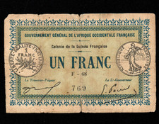 French Guinea 1 Franc 1917  P-1  * FRENCH ADMINISTRATION * RARE * picture