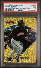 1996 Bowman's Best Barry Bonds Atomic Refractor San Francisco Giants #BBP4 PSA 7 picture
