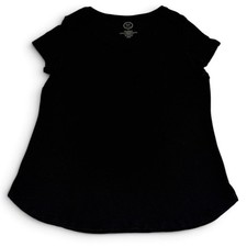 Maurices 24/7 Comfort Short Sleeve Raw Hem Tee Black Large picture