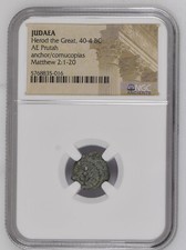 NGC King of Judaea Herod I / Herod The Great 40-4 BC Bronze Prutah Mid Grade picture