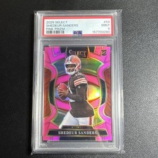 2025 Panini Select Shedeur Sanders Browns Concourse /10 Pink Prizm PSA 9 picture