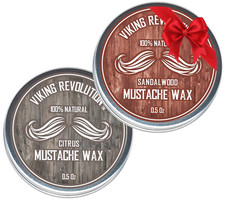 Viking Revolution Mustache Wax Citrus Sandalwood 2 Pack Strong Hold picture