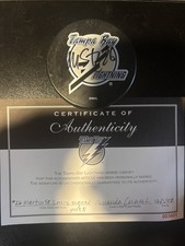 Martin St. Louis Autographed Tampa Bay Lightning Puck With COA picture