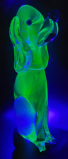 CHIP Archimede Seguso Murano Art Glass Uranium Vaseline Somerso Dog Blue Green picture