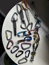 Chouinard Mixed Climbing Gear Lot - Carabiners, Belay/Descender, Nuts/Cams picture