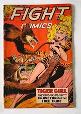 Fight Comics 62 Tiger Girl Graveyard  Tree Tribe Golden Age Color 1949 picture