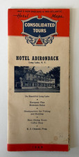 1949 Long Lake New York Hotel Adirondack Consolidated Tours Hotel Road Map picture
