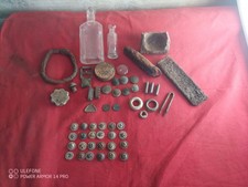WW1 German Trench Relic Lot - Buttons,Zeltbahn Buttons,coins, Kugelgranate picture