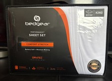 Bedgear Performance Bedding Dri-Tec  Split Head King Sheet Set Bright White- New picture