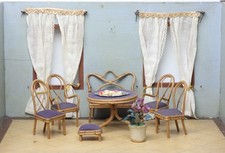Antique German Dollhouse Bentwood Parlor Suite 7 Pieces 1890 Miniature picture