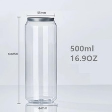 Whip It 100 PET BOTTLES 16.9 OZ 500ML PULL LIDS FOR AUTOMATIC CAN SEALER 55MM picture
