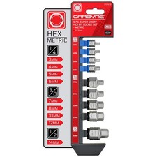 CARBYNE 9 Piece Super Short Hex Bit Socket Set - Metric, 3mm to 14mm | S2 Steel picture