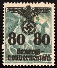 German Occupation Poland 1940 80/75gr Mi 26 Scott N42 MH Generalgouvernement picture