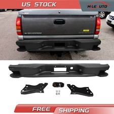 Black Rear Bumper w/Corner Steps For 1999-2006 Chevy Silverado GMC Sierra 1500 picture