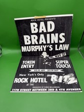 Vintage 1988 Bad Brains & Murphys Law Concert Poster NY Rock Hotel May 27th RARE picture