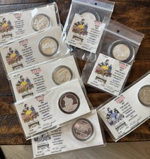 Rare 1987 Disney Snow White And The Seven Dwarfs Fine Silver.999 1/2 Troy Oz Set picture