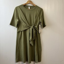 NEW Lululemon Cotton Wrap-Front T-Shirt Dress Pima Cotton Olive Green Women’s 4 picture