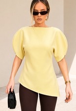 ZARA WOMAN FW26 Yellow PUFF SLEEVE TOP ZW COLLECTION Sz XS S XL Ref 1101/198 New picture