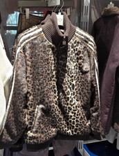 Adidas Originals Leopard Print Zip Jacket – Faux Fur Track Top picture