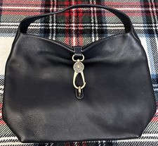 Vintage Dooney & Bourke 2L740 Logo Lock Shoulder Bag Blue Pebbled Leather Purse picture