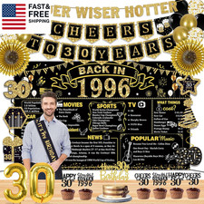 30Th Birthday Decorations for Men Women, 36 Pcs Back in 1996 Birthday Party Deco picture
