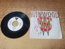 rare promo autographed 1980s mint-exc Steve Winwood Roll With It/ the morning 45 picture