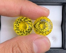 2CT Pair yellow Portuguese Cut VVS1 Lab Grown Diamond Pemium Quality Gemstone 6M picture