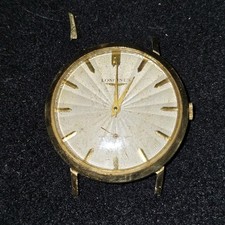 LONGINES 10K GOLD FILLED 32MM 1950'S 23Z MANUAL WINDING GUILLOCHE SUNRAY DIAL picture