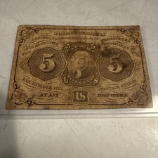 US Fractional Currency 5 Cent Note July 17, 1862 Act Approved Civil War Era picture