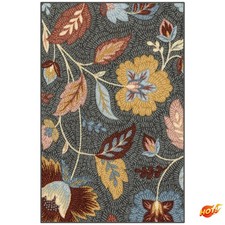 Washable Garden Floral Accent Rug - Tufted Indoor Botanical Design picture