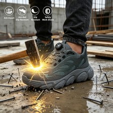 Men's Indestructible Work Shoes, Light Slip Resistant Steel Toe Sneakers picture