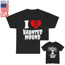 I Love Haunted Mound Tee Shirt Sematary T-Shirt, 2 Side Black Short Sleeve picture