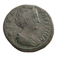 AE Sestertius Diva Faustina Senior After 141 AD Large Roman Bronze Coin 6U picture