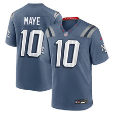 Nike Drake Maye New England Patriots Rivalries Collection Game Jersey Storm Blue picture