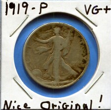W@W 1919-p Walking Liberty half   ( Low Mintage  ) VG+  picture