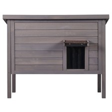 Uimoso Wooden Outdoor Cat Shelter with Roof and PVC Door Flaps picture