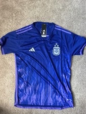Argentina 2022 World Cup Away Jersey Mens Size Large Slim Adidas AFA Three Star picture