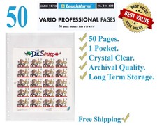 50 Lighthouse Vario 1C Clear Pages 1 Large Pocket For Stamp Block Sheet Archival picture