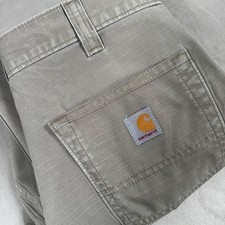 Carhartt Cargo Pants Mens 32x32 Green Relaxed Fit Ripstop B342 DES Workwear picture