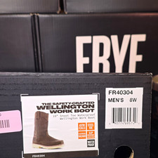 Frye Supply Wellington Waterproof EH Steel Toe Work Boots Men's 8W FR40304 picture