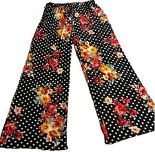 Wilde Women’s Black Floral Dress Pants Size Xl picture