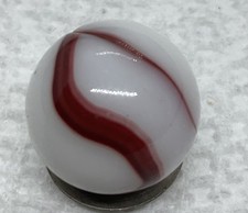 A Akro Agate Opaque Oxblood Swirl Marble. .62” In Mint Condition. picture