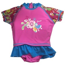Speedo Toddler Girls Pink & BluePolywog Swimming Suit Swim Trainer Flotation S/M picture