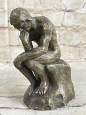 Rodin Rodin`s The Thinker Sensual Male Nude Bronze Statue Sculpture Figurine Art picture